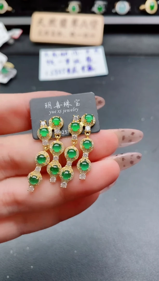 银S925镶嵌戒指翡翠1