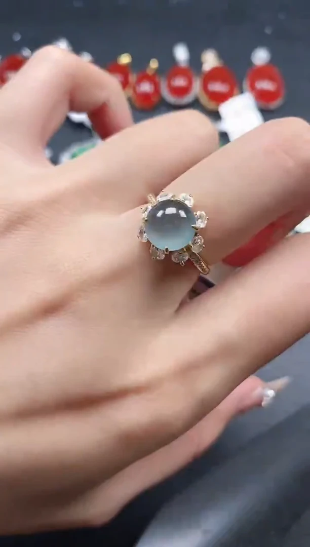 银S925镶嵌戒指翡翠5151-*45