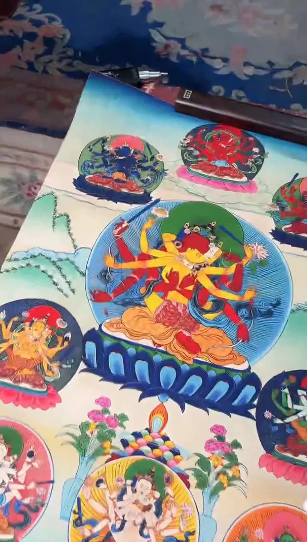 卷轴画龙妹的唐卡tk16