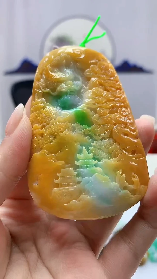 定制翡翠未镶嵌5124ms-毛货178山水