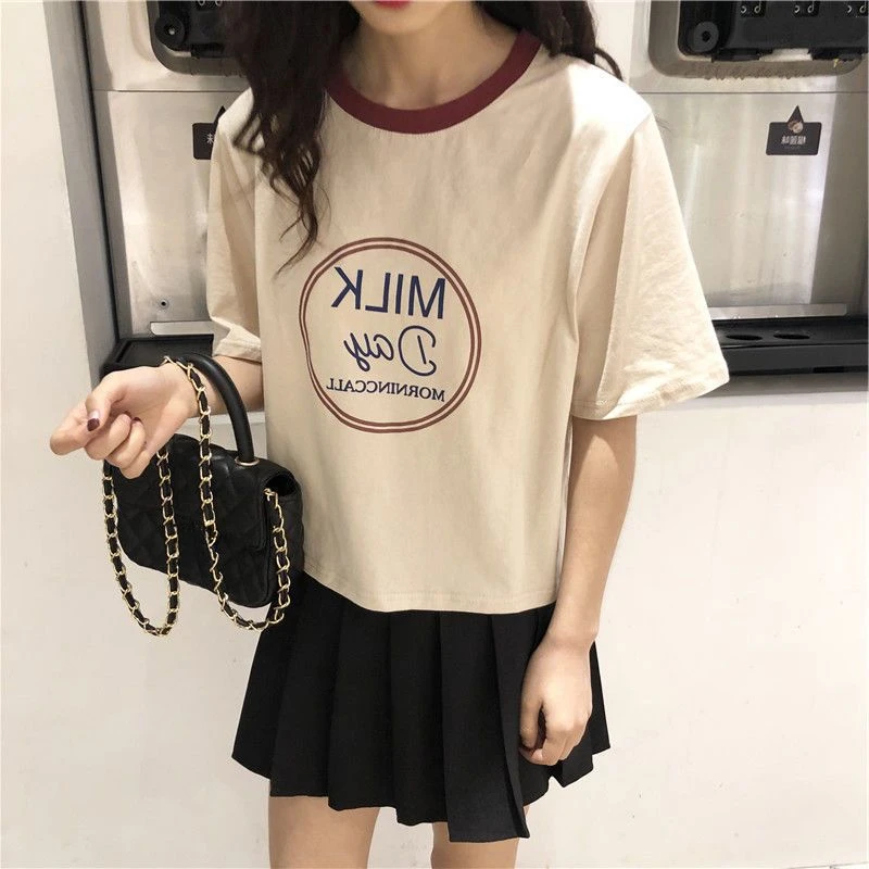 美式网红时尚炸街新款女装2025夏季短款宽松小个子短袖T恤上衣女