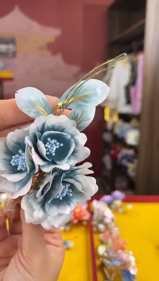 【闪购商品】刺绣非遗绒花（发饰）