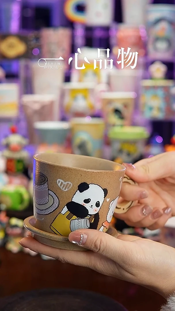 杯子瓷S56景德镇手工手绘杯子摆件
