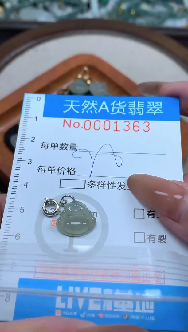 颈饰未镶嵌翡翠M****制净货挂件-1363