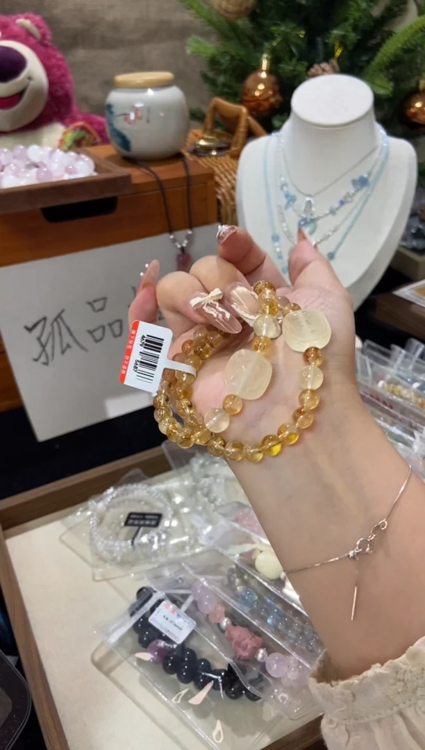 水晶手串未镶嵌孤品捡漏均匀瑕疵介意勿拍