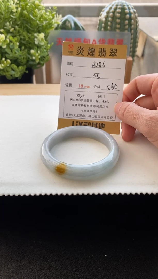 未镶嵌手镯翡翠圈口55.2编码B286