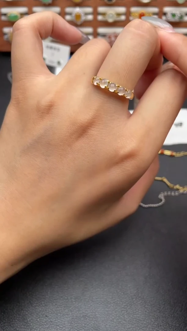 翡翠戒指银S925镶嵌一物一证一礼盒