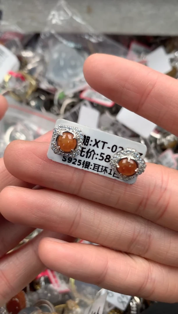 银S925镶嵌戒指翡翠小**子888---5