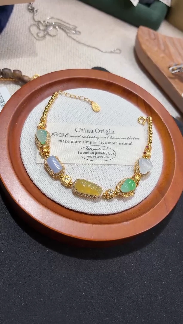 吊坠(不含链)银S925镶嵌翡翠手链