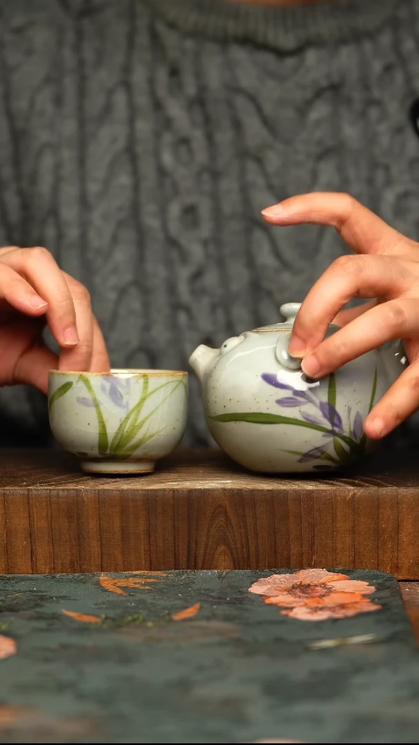 杯釉下彩手工手绘同款陶器