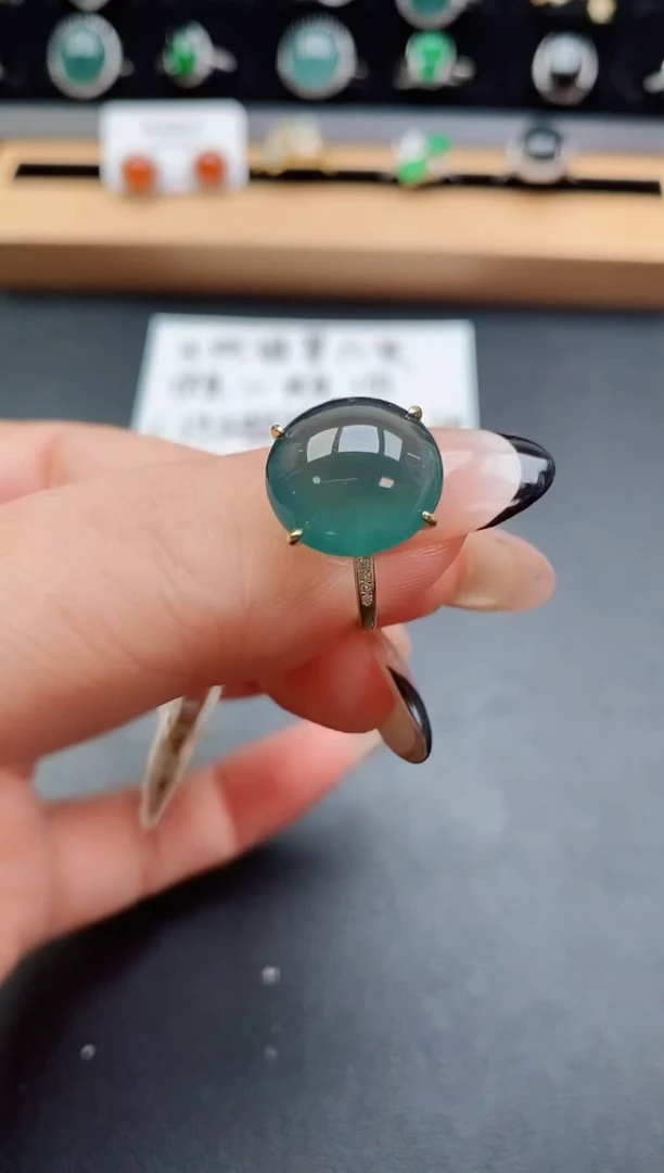 银S925镶嵌戒指翡翠580