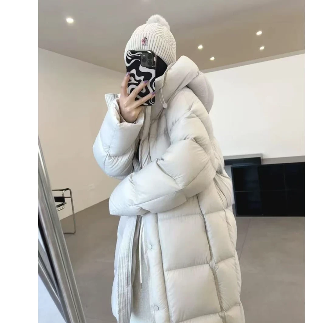 轻盈泡芙90白鹅绒大被子时尚百搭长款羽绒服