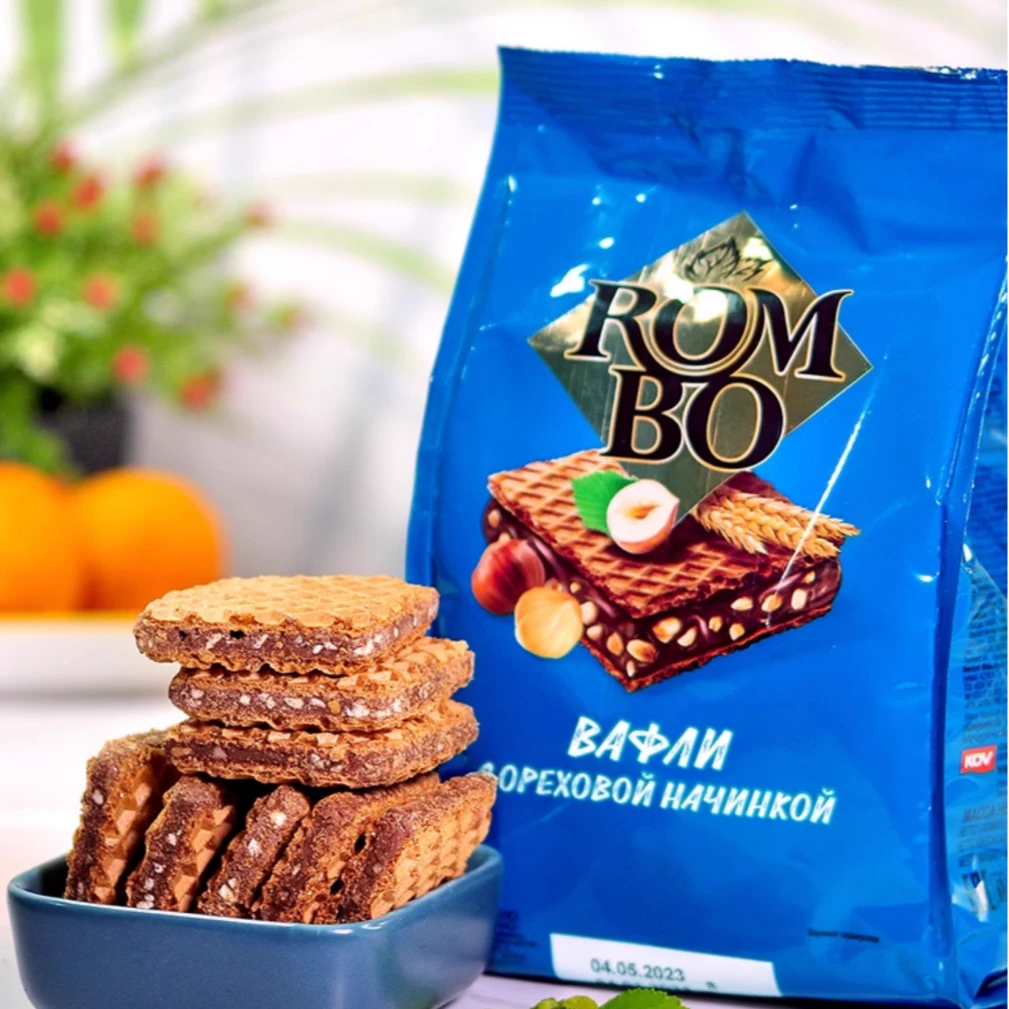 【进博会专属】俄罗斯原装进口KDV榛子味威化饼干200克