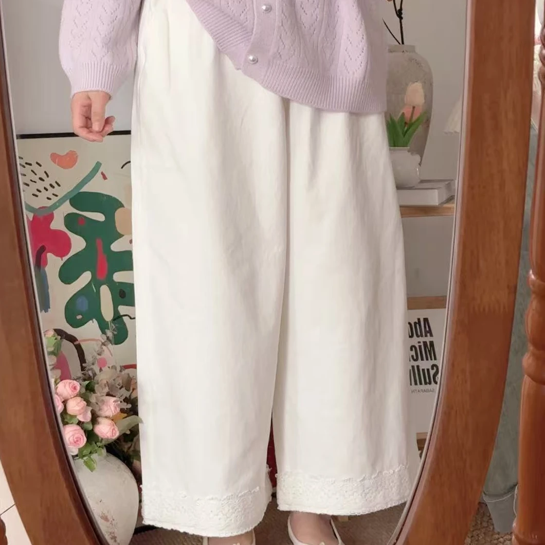 【杨杨推荐】2025新款大码直筒裤阔腿裤秋季休闲裤女百搭白色显瘦