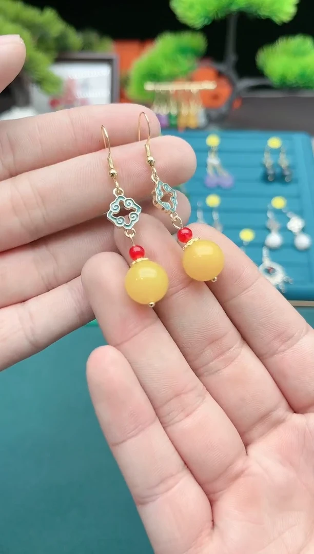 【闪购商品】玛瑙/玉髓耳钉银S925镶嵌234000