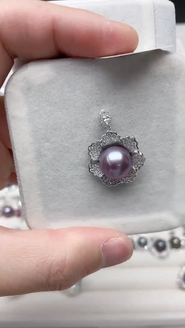 【闪购商品】淡水珍珠吊坠(不含链)银S925镶嵌吊坠