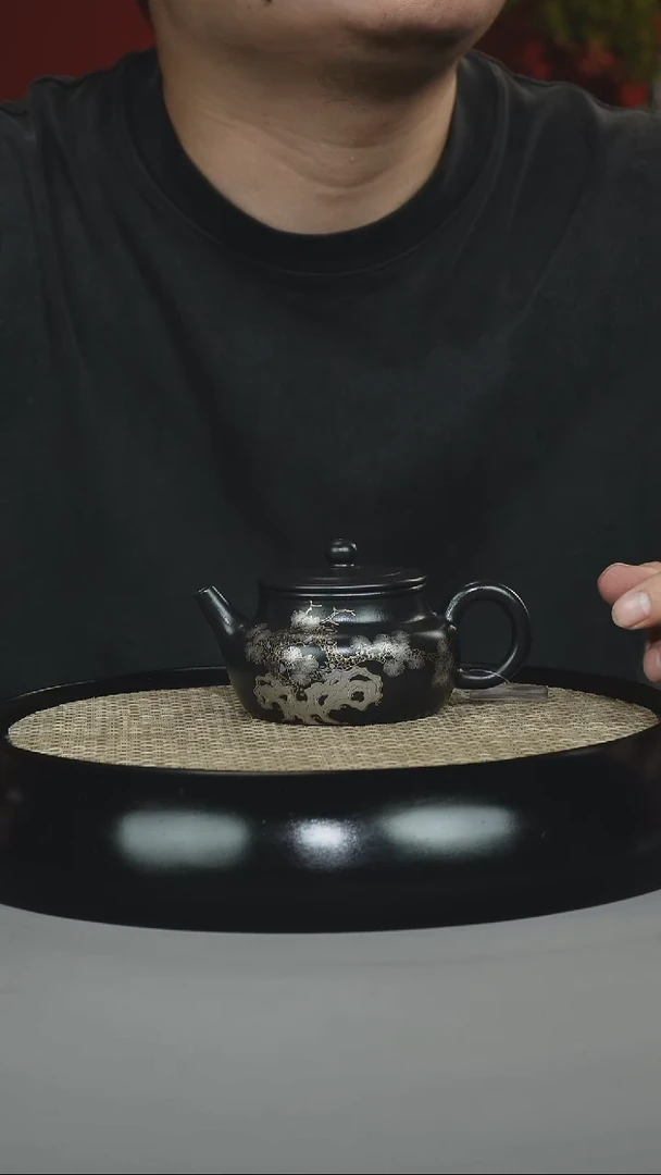 茶壶紫砂朱泥捂灰还原烧  平盖德钟 金银措