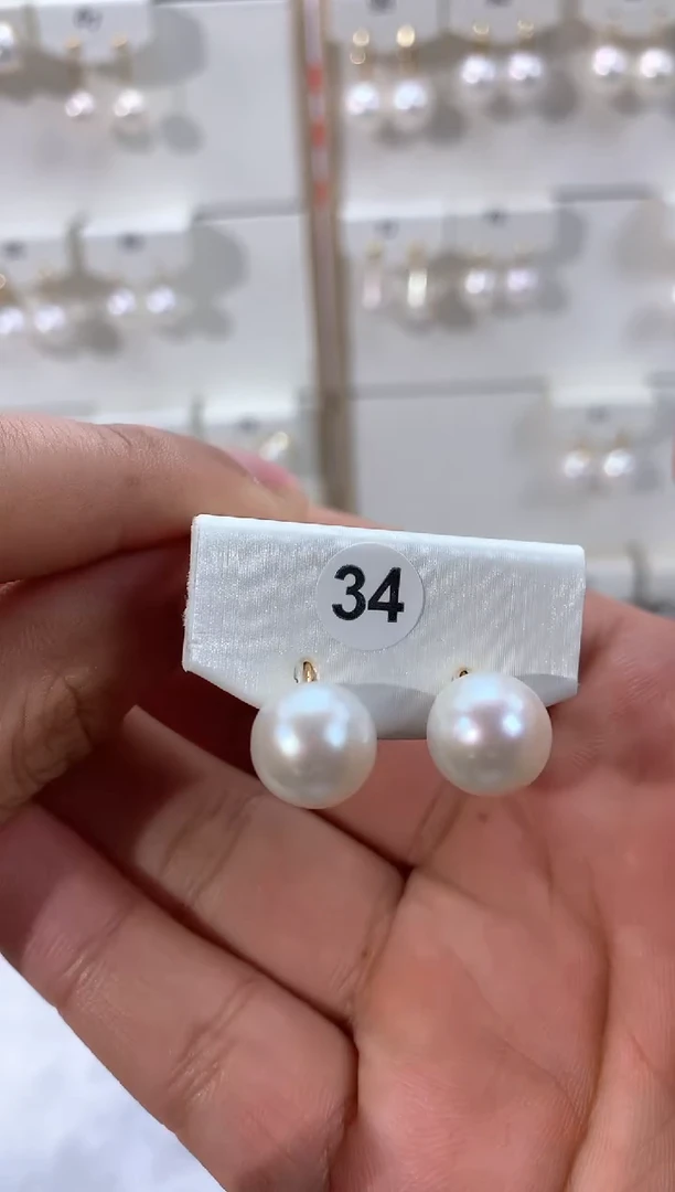 【闪购商品】拼合珍珠（马贝珠）耳饰18K金镶嵌1