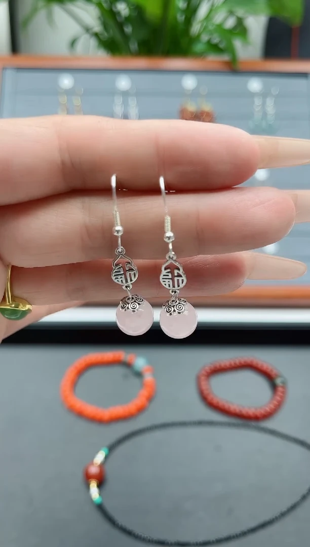 【闪购商品】水晶耳饰银S925镶嵌130A