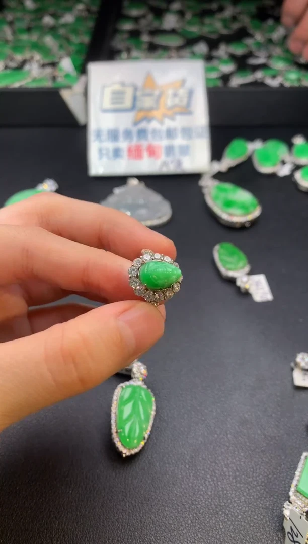 【闪购商品】翡翠戒指银S925镶嵌翡翠
