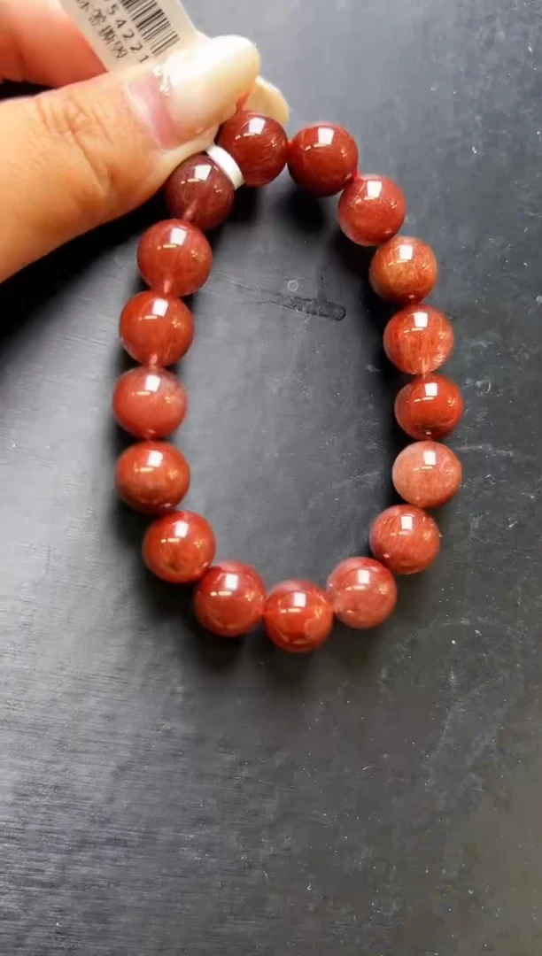 未镶嵌手串水晶红发晶手串12mm+ JP54221