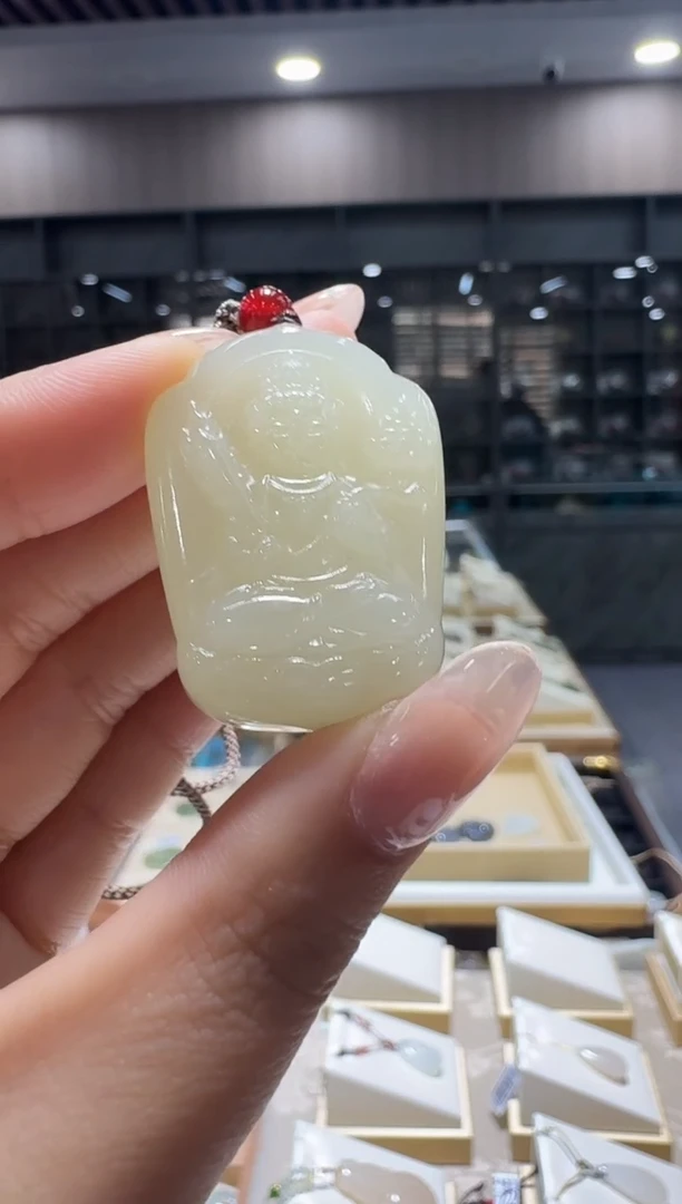 颈饰未镶嵌和田玉虚空藏菩萨吊坠/配绳