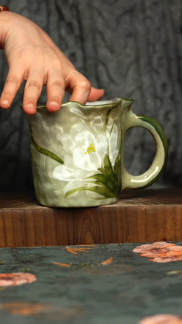 杯釉下彩手工手绘同款陶器