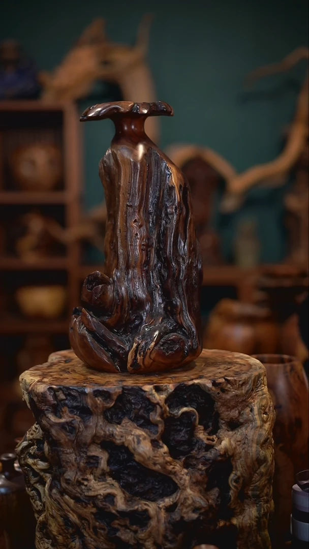 【闪购商品】枣木雷击枣木随型花器