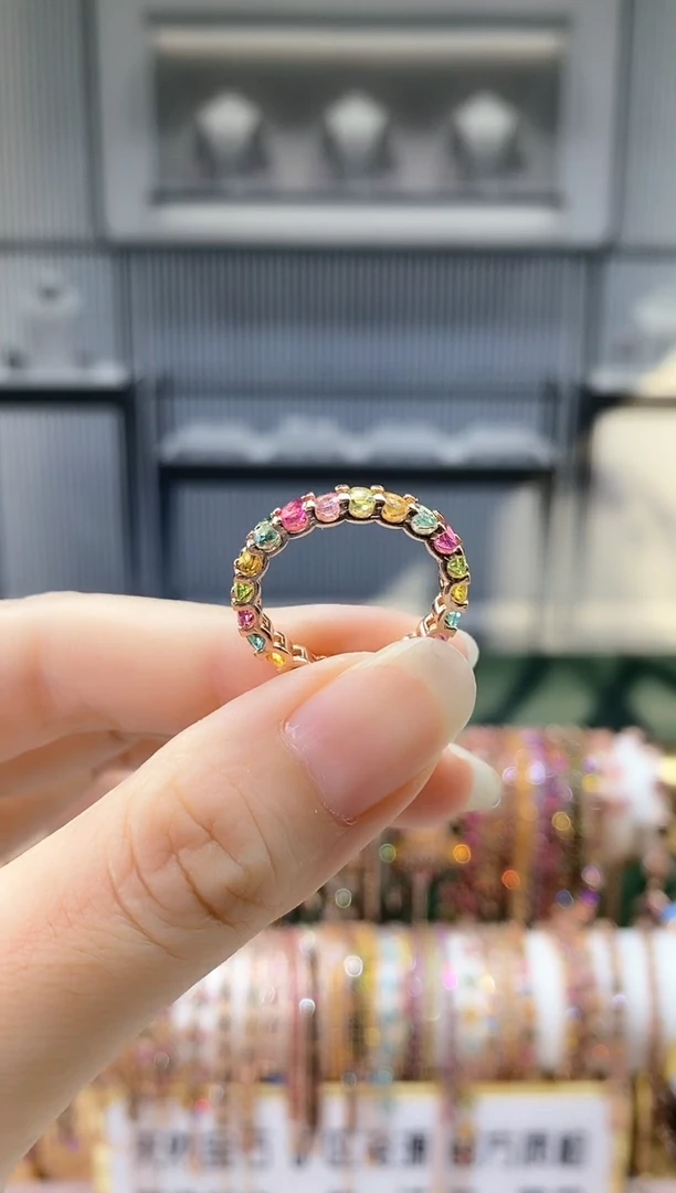 银S925镶嵌戒指碧玺888888888