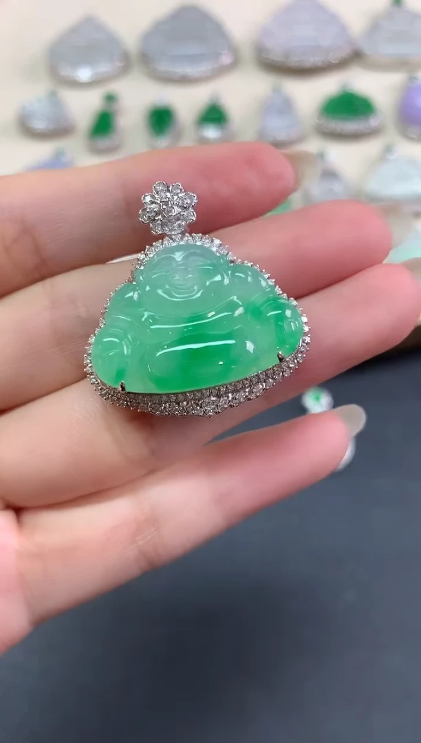 吊坠(不含链)18K金镶嵌翡翠吊坠(不含链)|19800