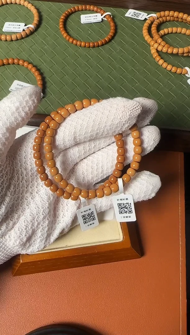 手串橄榄核6.4mm SS级老挝一代核尖老型单圈 三花 面无白高油高密