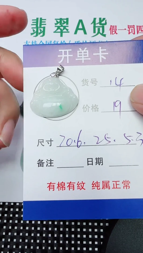 吊坠(赠链)银S925镶嵌翡翠14