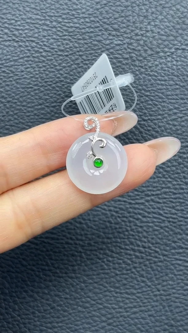 颈饰18K金镶嵌翡翠YM1291-1 平安扣