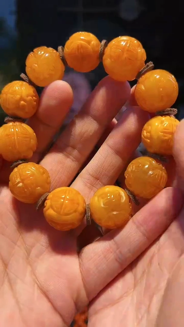 【闪购商品】蜜蜡手串未镶嵌老蜡单圈20左右