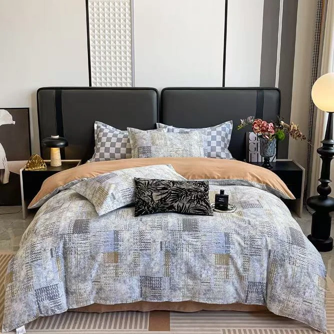 纯棉高支密磨毛四件套柔软超性价比四季通用