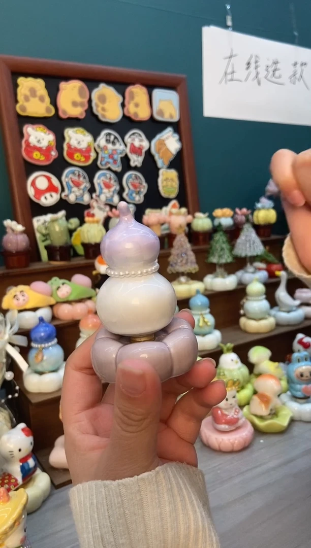 摆件陶紫色葫芦景德镇陶瓷摆件1个装