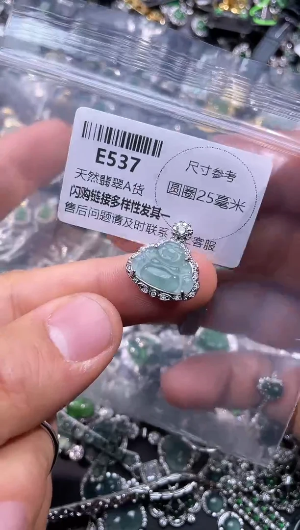 【闪购商品】翡翠颈饰未镶嵌E537吊坠