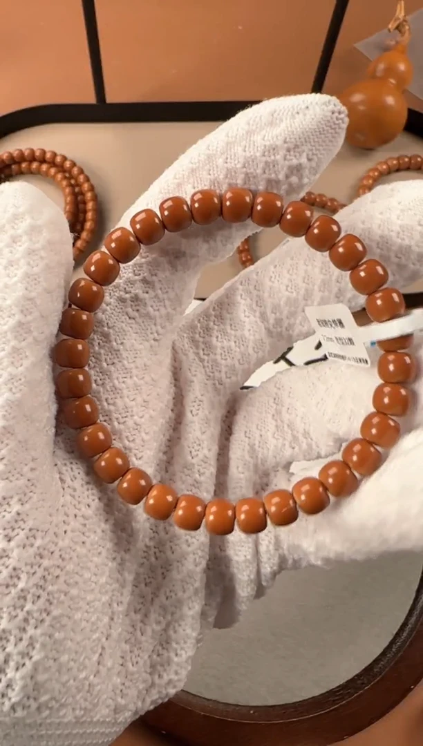 手串橄榄核7.2mm老挝核尖单圈，老挝树王料子，孔道三花