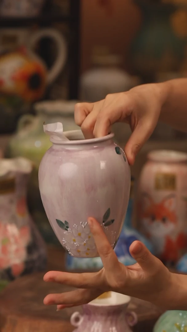 陶瓷472景德镇设计师手作花器摆件侘寂风