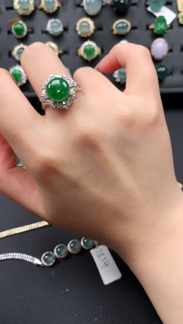 【闪购商品】翡翠戒指银S925镶嵌52141