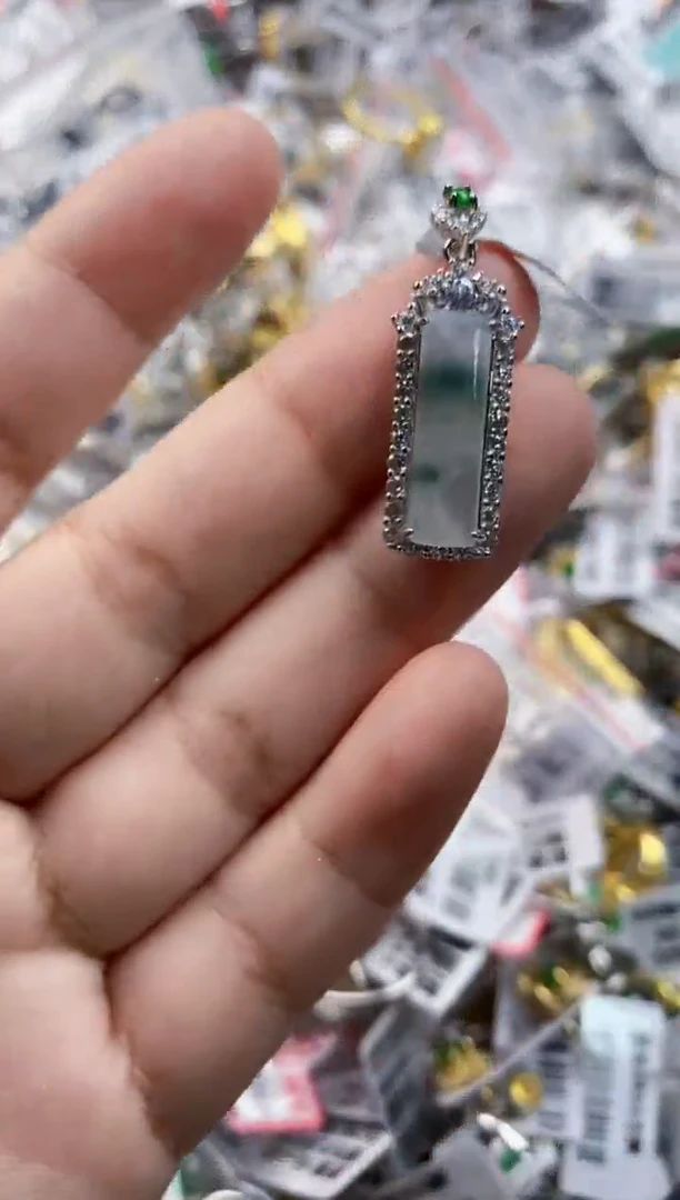 翡翠戒指银S925镶嵌4444      6