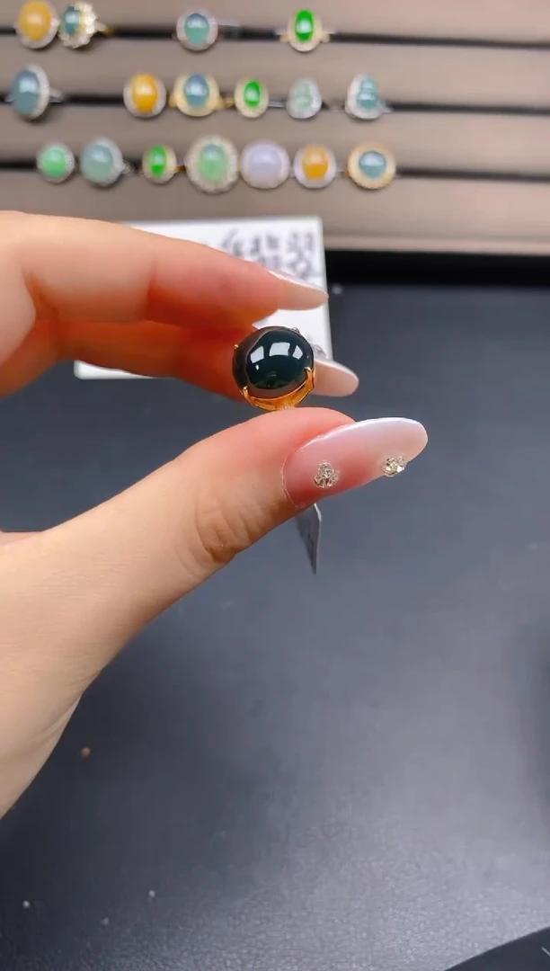 翡翠戒指银S925镶嵌81