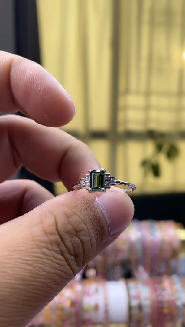 【闪购商品】碧玺戒指银S925镶嵌435543454