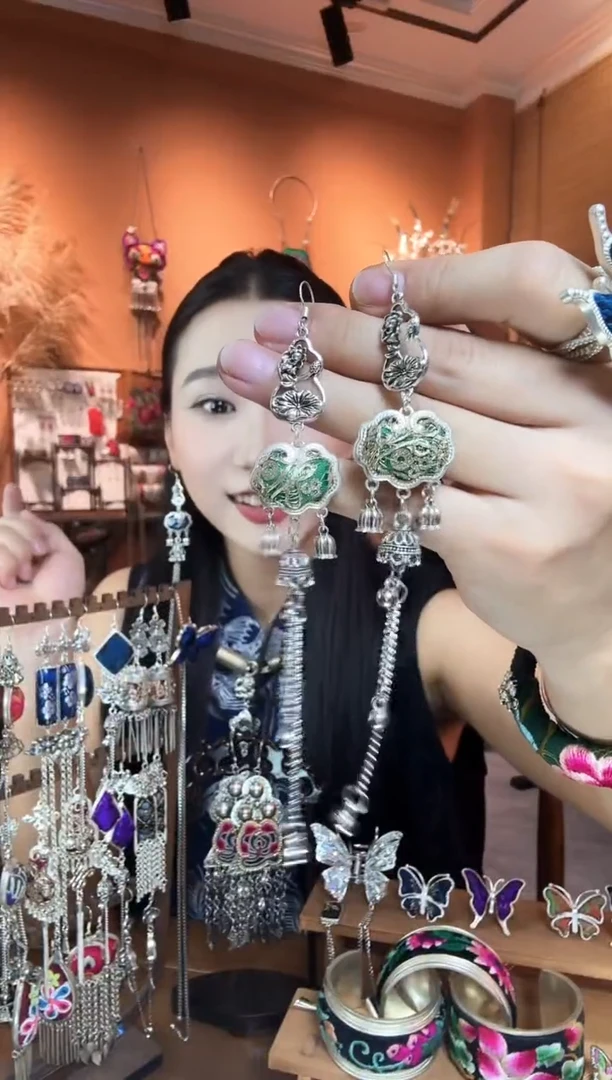 刺绣纯手工民族风耳环