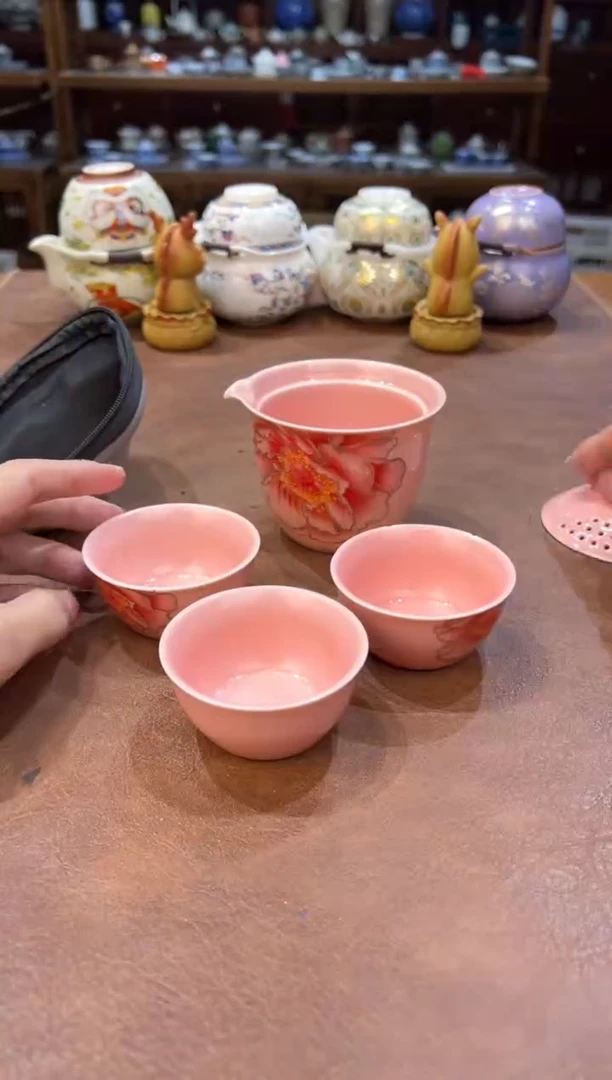 真的很便宜超好看会开片的旅行茶具