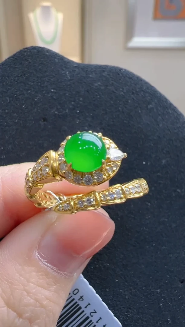 【闪购商品】翡翠戒指18K金镶嵌多样性发货拍一发一