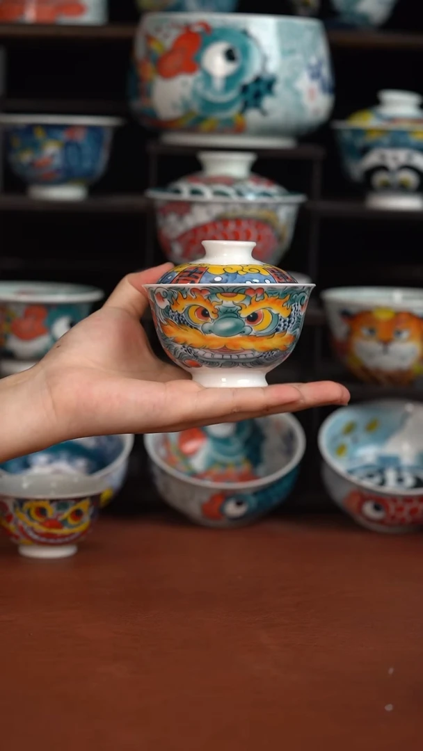 昨明醒狮盖碗（微瑕福利）