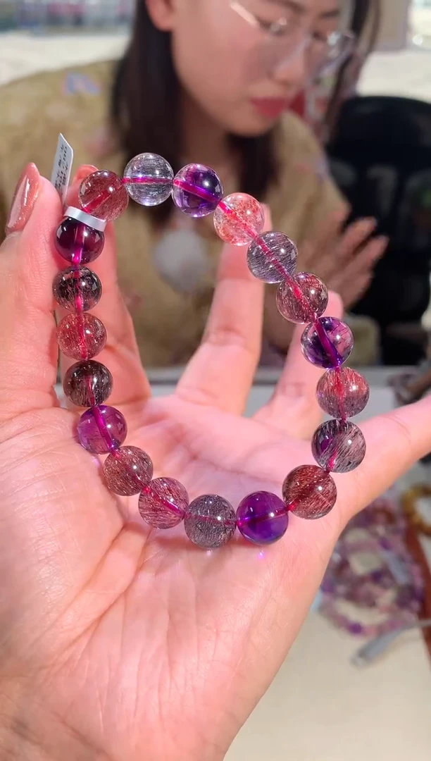 【闪购商品】水晶手链未镶嵌10mm黑加仑超七手链