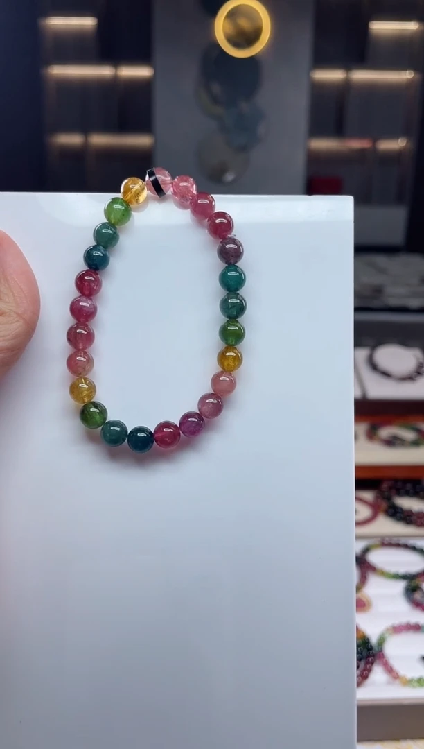 未镶嵌单圈手串碧玺（多样性发一条）Q