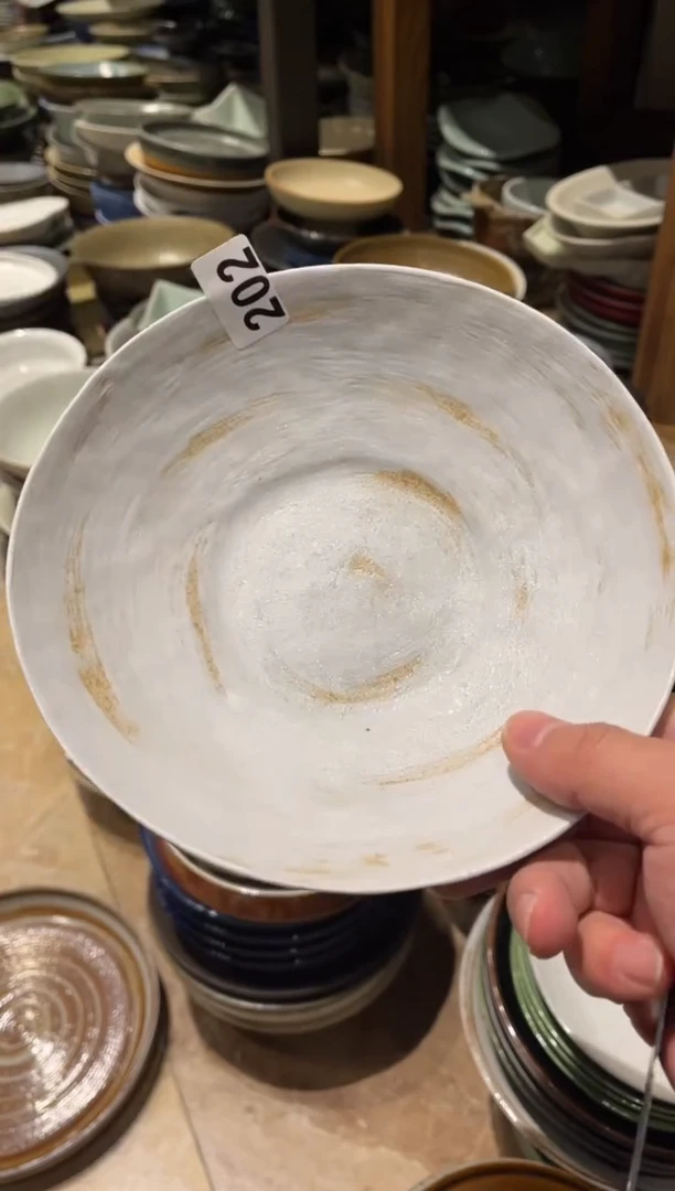 【闪购商品】瓷片202粉引手工锅盘1个